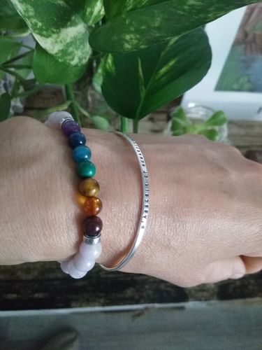 Customer photo review of Bracelet 7 chakras « Amour » Kunzite - Argent 925 - 6 mm