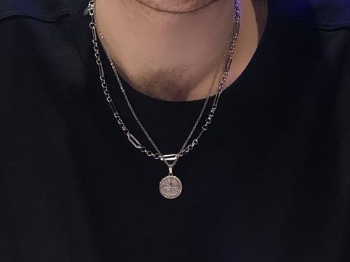 Customer photo review of Compass Pendant (Silver)