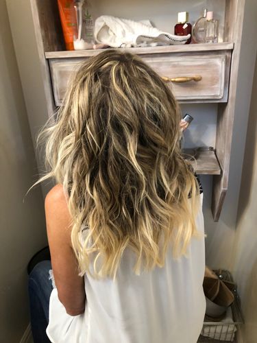 Customer photo review of Keratin I Tip/Stick Tip Balayage Blonde Human Hair Extensions #14/60