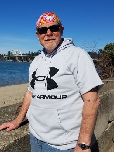 Customer photo review of Tie Dye Doo Rag 1960s Tye Die Paisley Dorag Hippie Fun Woodstock with SWEATBAND