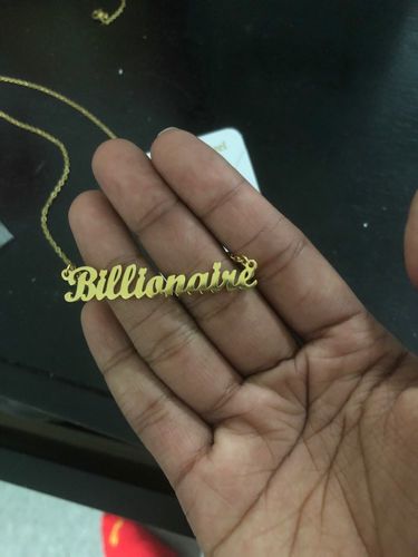 Customer photo review of Customizable Name Bar Necklace Gift