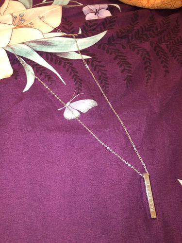 Customer photo review of Customizable Name Bar Necklace Gift