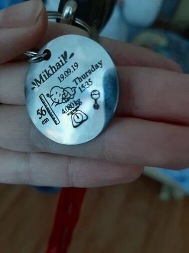 Customer photo review of Behind you, all your memories keychain gift
