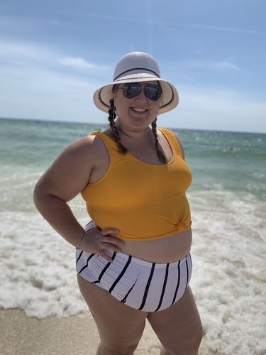 Customer photo review of Sun Baked Bottoms | White & Black Stripes