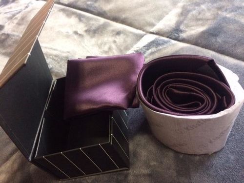 Customer photo review of Plum Satin Tie