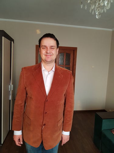 Customer photo review of Sartoria CASTANGIA Handmade Rust Cotton Velvet Jacket EU 56 NEW US 46