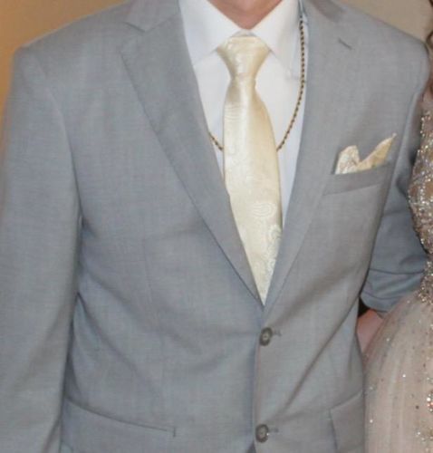 Customer photo review of Cream Paisley Tie