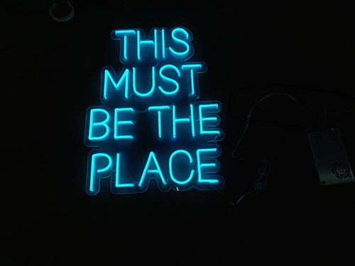 Customer photo review of 'This Must be The Place' Neon Sign