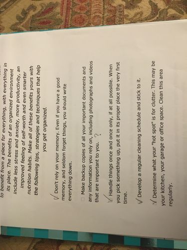 Customer photo review of Organize Your Life Checklist ( 4 Pages)