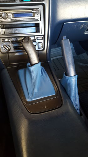 Customer photo review of Leather/Alcantara/Carbon E-Brake Boot