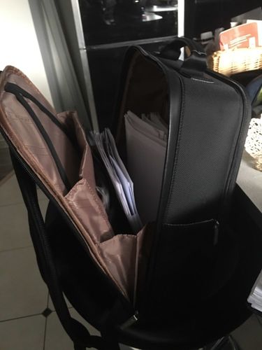Customer photo review of BOPAI™ Leather Anti-Theft Lightweight Backpack (USB Port)