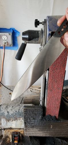 Customer photo review of 2 x 42 Inch EdgeCore Premium Ceramic Grinding Belts, 6 Pack