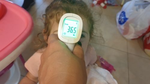 Customer photo review of No Contact Infrared Forehead Thermometer - For Adults or Kids