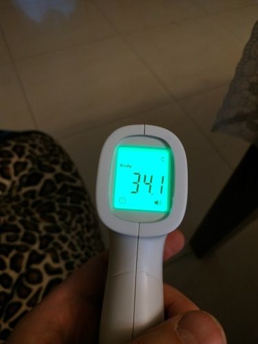 Customer photo review of No Contact Infrared Forehead Thermometer - For Adults or Kids