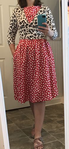 Customer photo review of Love Letters Dress in Red by Retrolicious