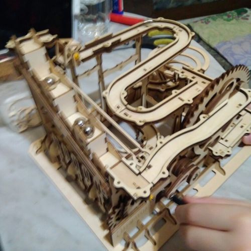 Customer photo review of Robotime 3D Wooden Marble Run Kit