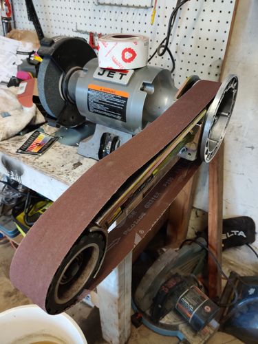 Customer photo review of 2 X 48 Inch Flexible Metalworking Sanding Belts, 6 Pack