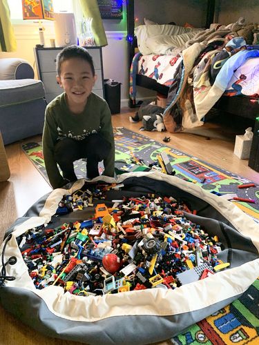 Customer photo review of Super Toy Storage Bag - Seattle Gray