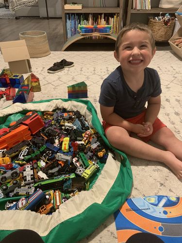 Customer photo review of Super Toy Storage Bag - Green Grass
