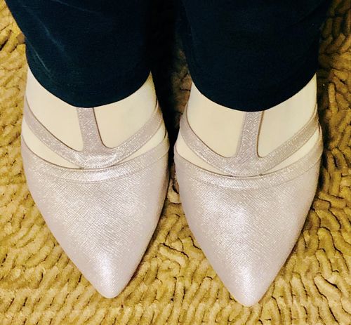 Customer photo review of Ariel Heels in Dusty Pink (Reject)