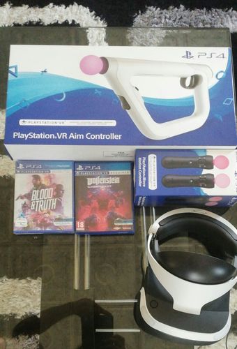 Customer photo review of PSVR Console + Camera + VR Worlds + PSVR Aim Controller + Blood and Truth + Wolfenstein Cyberpilot + Move Motion Controller Twin Pack