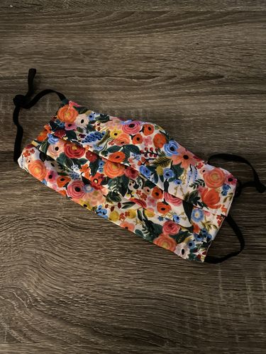 Customer photo review of Rifle paper co Handmade mask with filter layer pocket - Washable and reusable