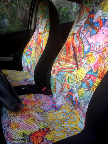Customer photo review of Colors Of Spring Car Seat Covers
