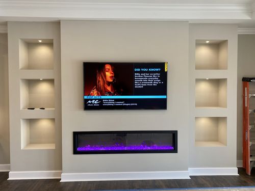 Customer photo review of Amantii Panorama 72-inch Slim Built-in Indoor/Outdoor Electric Fireplace