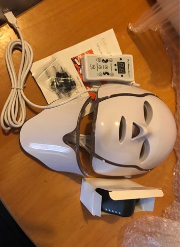 Customer photo review of EverBelle LED Therapy Skin Rejuvenation Mask (7 in 1) Neck & Facial Set
