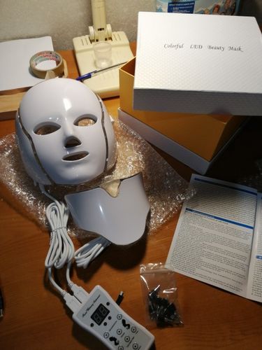 Customer photo review of EverBelle LED Therapy Skin Rejuvenation Mask (7 in 1) Neck & Facial Set