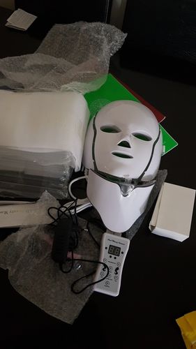 Customer photo review of EverBelle LED Therapy Skin Rejuvenation Mask (7 in 1) Neck & Facial Set