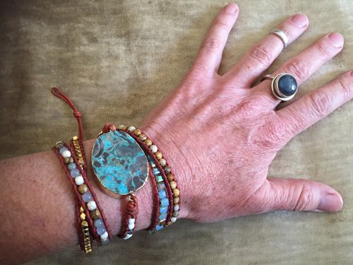 Customer photo review of Healing Ocean Jasper Stone Bracelet