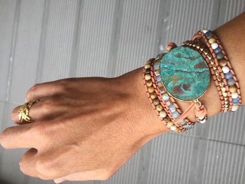 Customer photo review of Healing Ocean Jasper Stone Bracelet