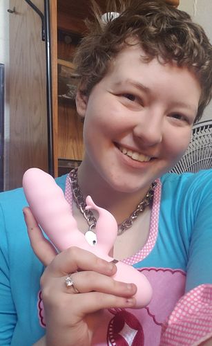 Customer photo review of OTOUCH® Liquid Silicone Clitoral Rabbit Vibrator–Melow