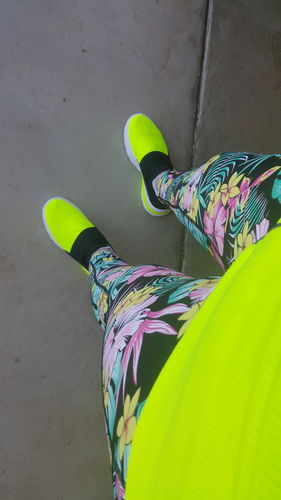 Customer photo review of Knit Laceless Sneaker - Neon Green