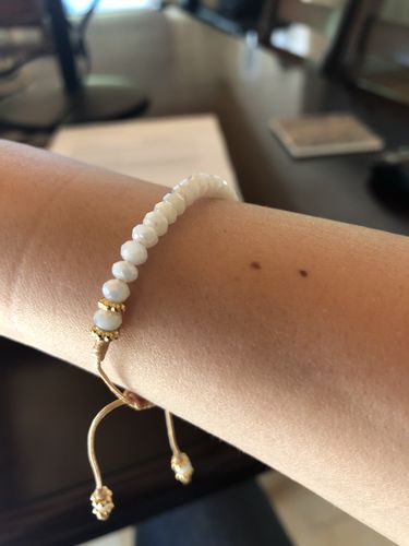 Customer photo review of Friendship Bracelet Smoke White