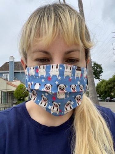 Customer photo review of Pug face mask/ adult cotton mask (can't use any coupon code)