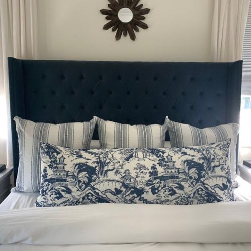 Customer photo review of Midori Indigo Pillow Cover