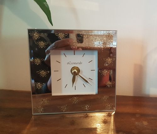 Customer photo review of Leonardo Golden Bees Glass Mantel Clock