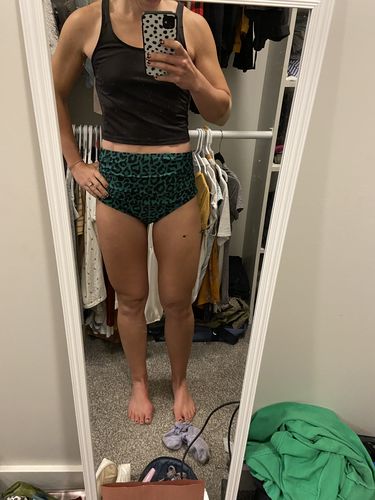 Customer photo review of Barefoot Bottom | Green Leopard Print