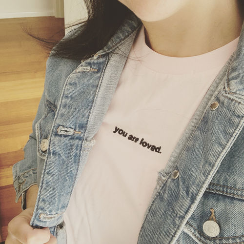 Customer photo review of ADULT Khanh Ong CHARITY you are loved™ Tee