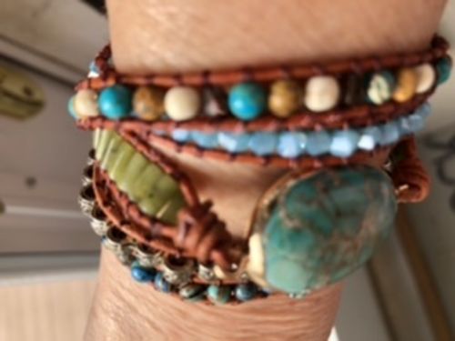 Customer photo review of Healing Natural Turquoise Wrap Bracelet
