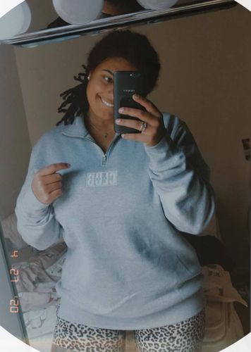 Customer photo review of Custom UNISEX 1/4 Zip Sweater