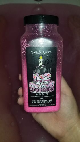 Customer photo review of Death By Sprinkles Bath Salts