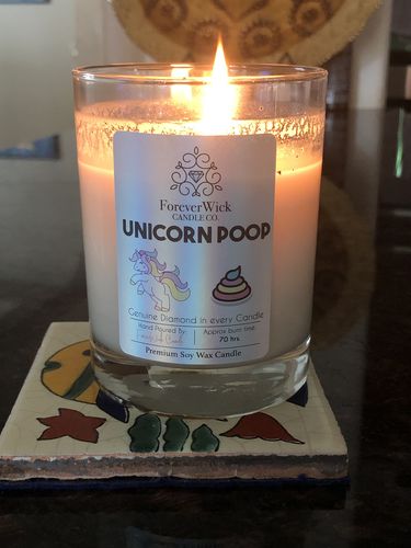 Customer photo review of Unicorn Poop Diamond Candle
