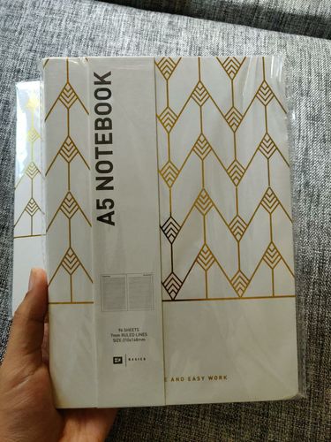 Customer photo review of Marble Design Golden A5 Notebook | Buy 1 get 1 Free