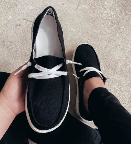 Customer photo review of Women's Canvas Lace-Up Loafers
