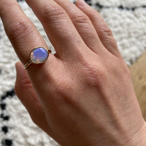 Customer photo review of Lavender Quartz ring, Lavender Opalite Ring