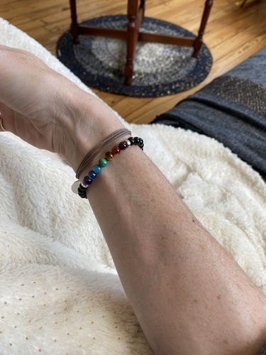 Customer photo review of Bracelet 7 chakras « Protection » Tourmaline noire - Argent 925 - 6 mm