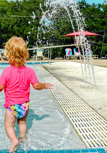 Customer photo review of Cheeky Cloth One Size Reusable Swim Diaper "Mermaid Tail"